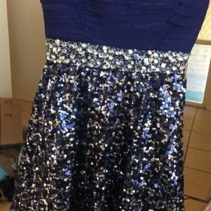 Navy blue my Michelle size 3 strapless dress